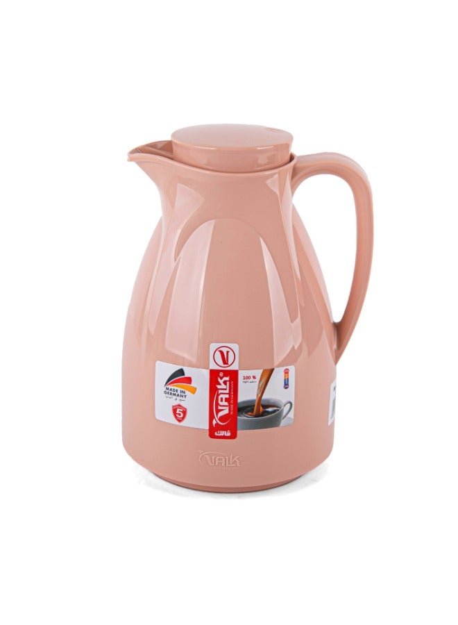 VALK GERMAN Vacuum Flask With Double Wall Glass 1.0 Liter (MOCCA REFILL GLASS)Wide Mouth With Anti-Leakage Made in Germany - Image 2